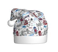 HKHLHLH Chapeau de Noël imprimé Londres, idéal pour le Nouvel An, les cérémonies annuelles, les rassemblements festifs, les fêtes