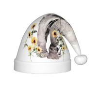 HKHLHLH Chapeau de Père Noël chantant éléphant et tournesol, chapeau de Noël pour spectacles sur scène et événements scolaires, chapeau d'anniversaire de Noël