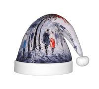 HKHLHLH Chapeau de Père Noël chantant Motif arbre de Paris City Tour Eiffel Pour spectacles sur scène et événements scolaires