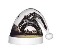 HKHLHLH Chapeau de Père Noël chantant Tour Eiffel Love Paris - Chapeau de Noël pour spectacles sur scène et événements scolaires - Chapeau d'anniversaire de Noël