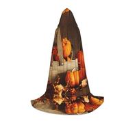 HKHLHLH Costume de sorcier citrouille d'automne sorcière vampire cape à capuche pour adolescents bal masqué Halloween fête cosplay