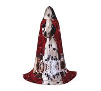 HKHLHLH Costume de sorcier dalmatien pour adolescent, costume de sorcière, vampire et cape à capuche pour adolescent, bal masqué, fête d'Halloween, cosplay