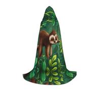 HKHLHLH Costume de sorcier de sorcière et de vampire mignon et amusant qui se relaxe sur l'arbre de la jungle, cape à capuche pour adolescents, bal masqué, fête d'Halloween, cosplay