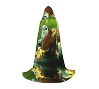 HKHLHLH Costume de sorcière de sorcière verte avec cape à capuche pour adolescent, bal masqué, Halloween, fête costumée