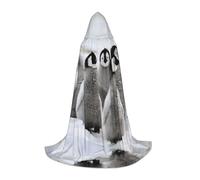 HKHLHLH Costume de sorcière empereur, pingouin, sorcière, vampire, cape à capuche pour adolescents, bal masqué, fête d'Halloween, cosplay