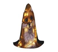 HKHLHLH Costume de sorcière renard et vampire avec cape à capuche pour adolescent, bal masqué, fête d'Halloween, cosplay