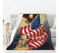 HKHLHLH Couverture polaire en microfibre 280 g, motif drapeau américain des États-Unis, ultra douce, adaptée pour canapés, lits, chaises et voyages.