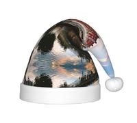 HKHLHLH Dublin Irlande Ha Penny Bridge River Chapeau de Père Noël chantant, chapeau de Noël pour spectacles sur scène et événements scolaires, chapeau d'anniversaire de Noël