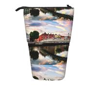 HKHLHLH Dublin Irlande Ha Penny Bridge River Trousse à crayons télescopique sur pied pour filles, garçons, étudiants, Noir , Taille unique, Organiseur de sac