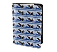 HKHLHLH Eagle Printing Étui pour passeport de 14 cm avec organiseur de cartes de crédit pour voyage, Noir , Taille unique