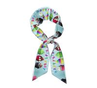 HKHLHLH Écharpe colorée Happy Birthday Cupcakes Impression Mode Automne Soie Foulard Satin Accessoire de vêtements pour femme 118 x 7,9 cm