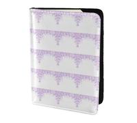 HKHLHLH Encadrement de fleurs lilas en fleur de 14 cm pour passeport avec organiseur de cartes de crédit pour voyage, Noir , Taille unique