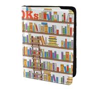 HKHLHLH Étagères amusantes pour livres et impression échelle de 14 cm - Étui pour passeport avec organiseur de documents et cartes de crédit pour voyage, Noir , Taille unique