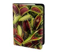 HKHLHLH Étui à passeport avec impression de plantes carnivores de 14 cm avec organiseur de cartes de crédit pour voyage, Noir , Taille unique