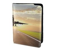 HKHLHLH Étui de passeport avec impression d'avion de 14 cm avec organiseur de cartes de crédit pour voyage, Noir , Taille unique