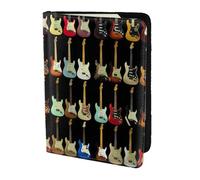 HKHLHLH Étui de passeport avec impression de guitare artistique de 14 cm avec organiseur de cartes de crédit pour voyage, Noir , Taille unique