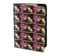 HKHLHLH Étui de passeport avec impression de pierres zen de 14 cm avec organiseur de cartes de crédit pour voyage, Noir , Taille unique