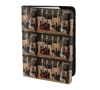 HKHLHLH Étui de passeport pour guitare, basse, instruments de musique, impression de 14 cm avec organiseur de cartes de crédit pour voyage, Noir , Taille unique