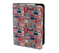 HKHLHLH Étui pour passeport avec impression de symboles de l'Angleterre de 14 cm avec organiseur de cartes de crédit pour voyage, Noir , Taille unique