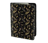 HKHLHLH Étui pour passeport avec impression d'instruments de musique de 14 cm avec organiseur de cartes de crédit pour voyage, Noir , Taille unique