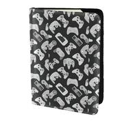 HKHLHLH Étui pour passeport avec impression manette de jeu 14 cm avec organiseur de cartes de crédit pour voyage, Noir , Taille unique