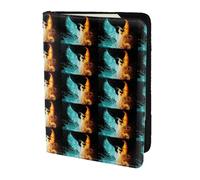 HKHLHLH Étui pour passeport avec impression phénix feu et eau de 14 cm avec organiseur de cartes de crédit pour voyage, Noir , Taille unique