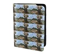 HKHLHLH Étui pour passeport avec imprimé animaux sauvages africains éléphants 14 cm avec organiseur de cartes de crédit pour voyage, Noir , Taille unique