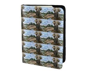 HKHLHLH Étui pour passeport avec imprimé animaux sauvages africains éléphants 14 cm avec organiseur de cartes de crédit pour voyage, Noir , Taille unique