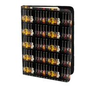 HKHLHLH Étui pour passeport imprimé guitare électrique de 14 cm avec organiseur de cartes de crédit pour voyage, Noir , Taille unique