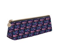 HKHLHLH Firework Drapeau américain 4 juillet Étui en cuir avec fermeture éclair Porte-stylo Pratique pour enfants pour l'école et le bureau, blanc, Taille unique, Trousse de maquillage