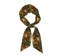 HKHLHLH Foulard en satin avec impression poules et ferme - Tendance - Sensation soie - Accessoire de vêtements pour femme - 117 x 7,9 cm, Noir , taille unique