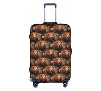 HKHLHLH Grizzly Bear Housse de valise élastique avec fermeture éclair latérale invisible pour protéger les bagages de la poussière et des rayures, blanc, M