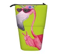 HKHLHLH Hello Glasses Trousse à crayons télescopique avec motif flamant rose pour filles, garçons, étudiants, Noir , Taille unique, Organiseur de sac