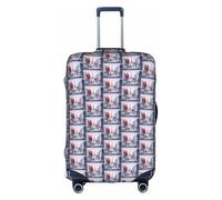 HKHLHLH Housse de valise élastique avec fermeture éclair invisible sur le côté imprimé de la Tour Eiffel pour protéger les bagages de la poussière et des rayures, blanc, M