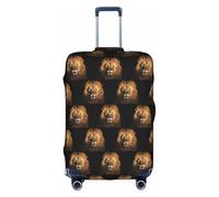 HKHLHLH Housse de valise élastique avec fermeture éclair invisible sur le côté imprimé lion africain protège les bagages de la poussière des rayures, blanc, XL