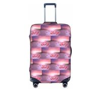 HKHLHLH Housse de valise élastique avec imprimé flamants roses et fermetures éclair invisibles sur le côté pour protéger les bagages de la poussière et des rayures, blanc, XL