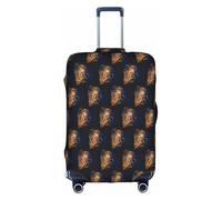 HKHLHLH Housse de valise élastique dorée avec imprimé étoile brillante et fermeture éclair invisible sur le côté imprimé protège les bagages de la poussière des rayures, blanc, M