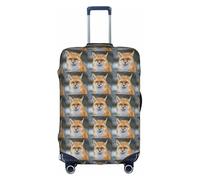 HKHLHLH Housse de valise élastique Fox Printing avec fermeture éclair latérale invisible pour protéger les bagages de la poussière et des rayures, blanc, L