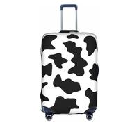 HKHLHLH Housse de valise élastique imprimée vache noire et blanche avec fermeture éclair invisible sur le côté imprimé protège les bagages de la poussière des rayures, blanc, S