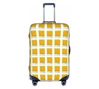 HKHLHLH Housse de valise élastique jaune moutarde et noire avec fermeture éclair latérale invisible pour protéger les bagages de la poussière et des rayures, blanc, L