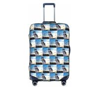 HKHLHLH Husky Dogs Housse de valise élastique avec fermeture éclair latérale invisible pour protéger les bagages de la poussière et des rayures, blanc, M
