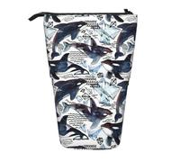 HKHLHLH Killer Whale Trousse à crayons télescopique sur pied pour filles, garçons, étudiants, Noir , Taille unique, Organiseur de sac