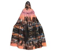 HKHLHLH Los Angeles Palm Trees Cape longue à capuche unisexe pour Halloween, déguisement, bal masqué