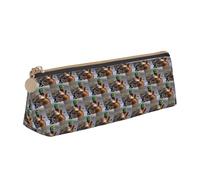 HKHLHLH Mallard Duck Étui en cuir avec fermeture éclair et porte-crayons pratique pour enfants pour l'école et le bureau, blanc, Taille unique, Trousse de maquillage
