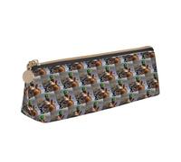 HKHLHLH Mallard Duck Étui en cuir avec fermeture éclair et porte-crayons pratique pour enfants pour l'école et le bureau, blanc, Taille unique, Trousse de maquillage