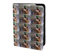 HKHLHLH Mallard Duck Impression 14 cm Passeport Étui avec organiseur de cartes de crédit pour voyage, Noir , Taille unique