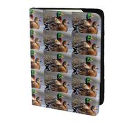 HKHLHLH Mallard Duck Impression 14 cm Passeport Étui avec organiseur de cartes de crédit pour voyage, Noir , Taille unique