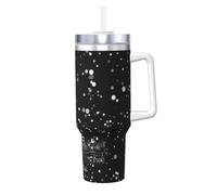 HKHLHLH Night Paris Tour Eiffel Tasse à café de voyage en acier inoxydable avec poignée et couvercle, étanche, réutilisable, 1200 ml