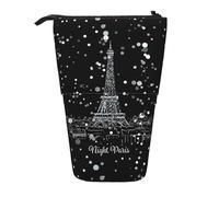 HKHLHLH Night Paris Trousse à crayons télescopique avec motif Tour Eiffel pour filles, garçons, étudiants, Noir , Taille unique, Organiseur de sac