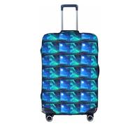 HKHLHLH Northern Lights1 Housse élastique pour valise avec fermeture éclair latérale invisible pour protéger les bagages de la poussière et des rayures, blanc, M